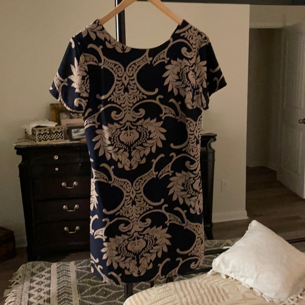 Sophisticated silk brocade design mini dress